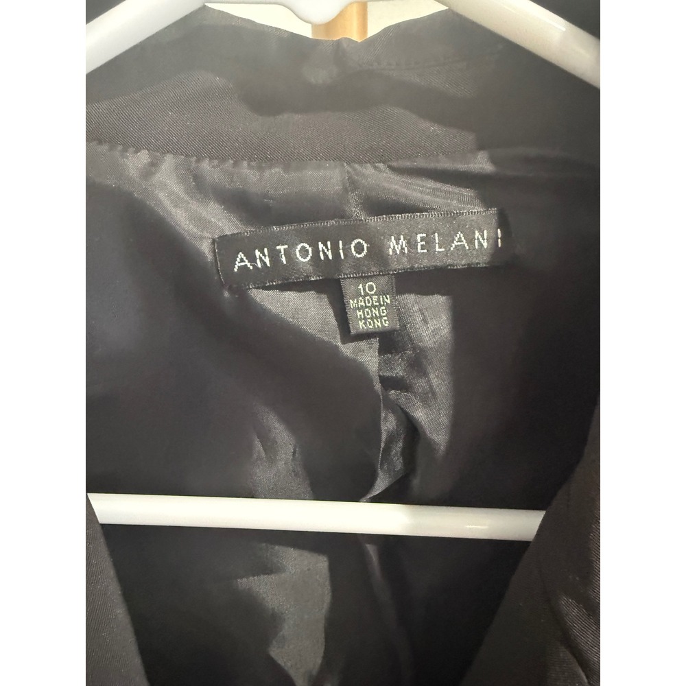 Antonio Melani Womens Black Single Button Tailored Blazer Jacket Size 10 - Picture 2 of 5
